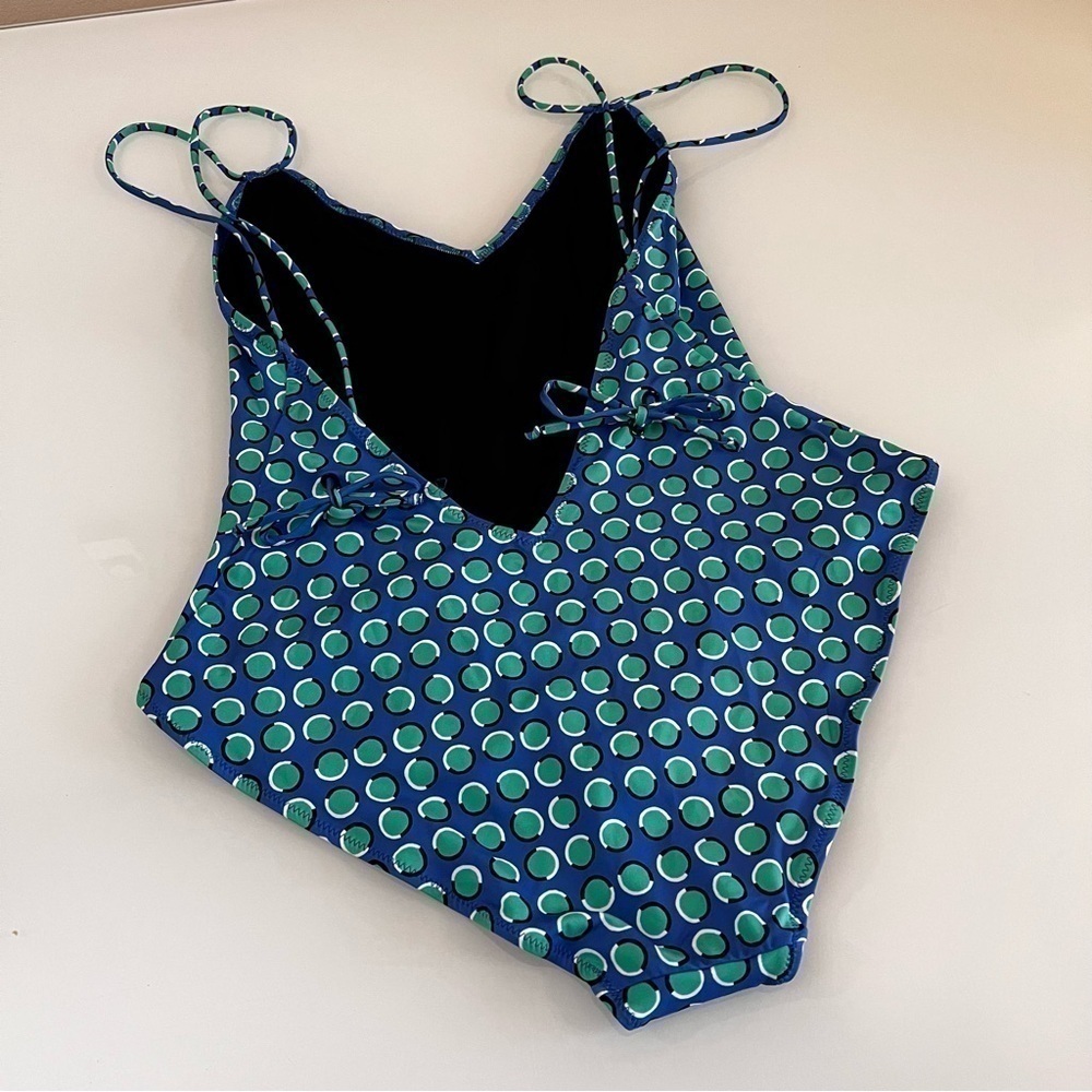 SOLID & STRIPED One Piece Swimsuit Polka Dot Blue XL Strappy - Picture 11 of 13